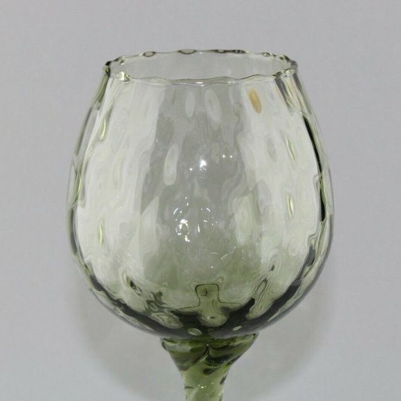 MCM Dabs Italy Light Green Blown Glass Tall Stem - Picture 3 of 12